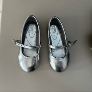 Zara Kids Metallic Silver Dress Shoes